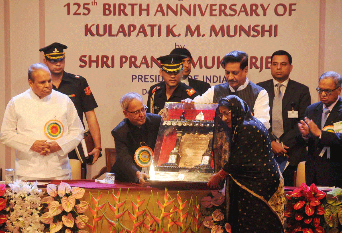 PRESIDENT OF INDIA PRANAB MUKHERJEE  AT BHARATIYA VIDYA BHAVAN IN MUMBAI.