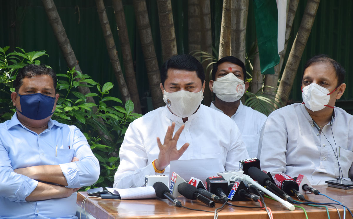 Mpcc President Nana Patole During Press Confirence at A9 Bunglow