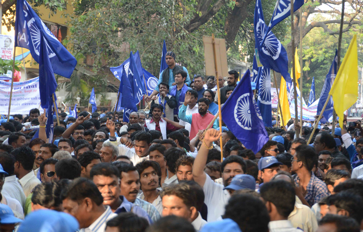 RPI Halla Bol Maha Morcha at Chaitya Bhoomi to Indu Mill Dadar.