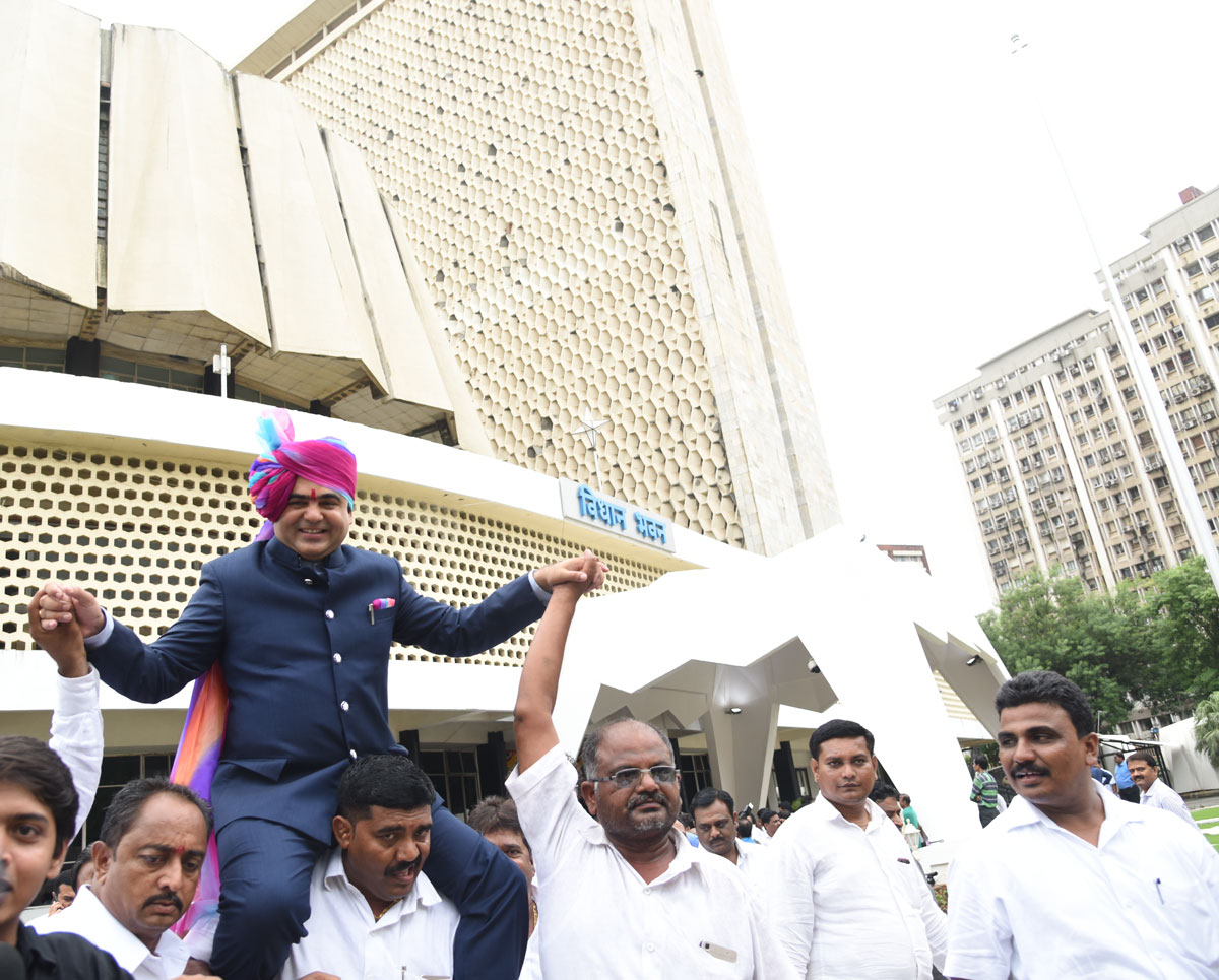 Minister's & State Minister's Swearing Ceremony in Cheif Presence of Governor Ch.Vidyasagar Rao,Chief Devendra Fadnavis at Vidhan Bhavan.