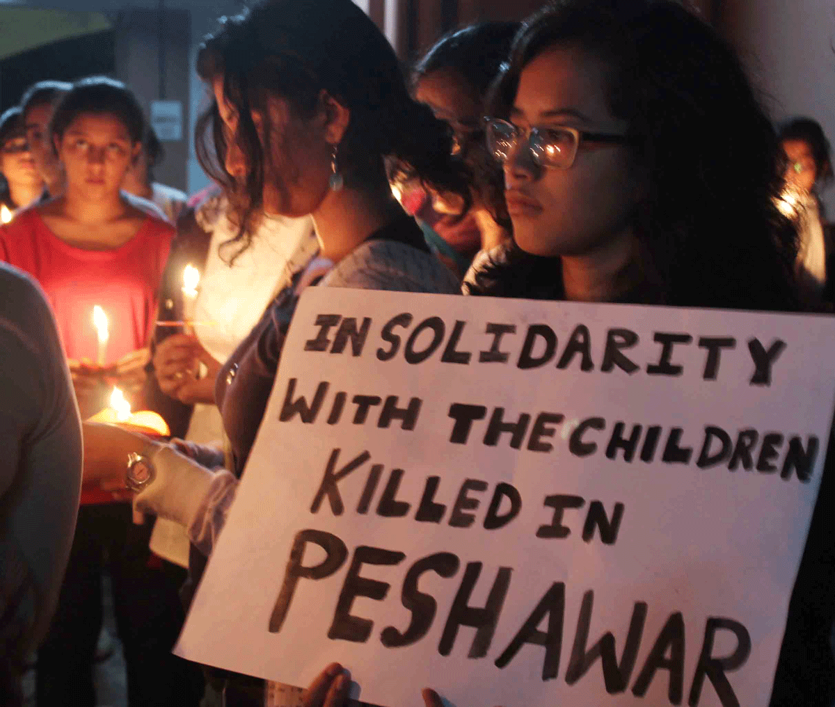 Candle March at August Kranti Miadan by Sophia College Students.