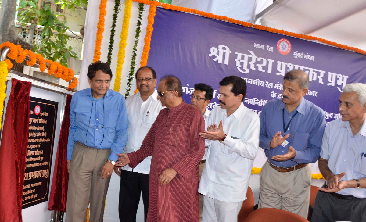 Railway Minister Suresh Prabhu at Dadar.