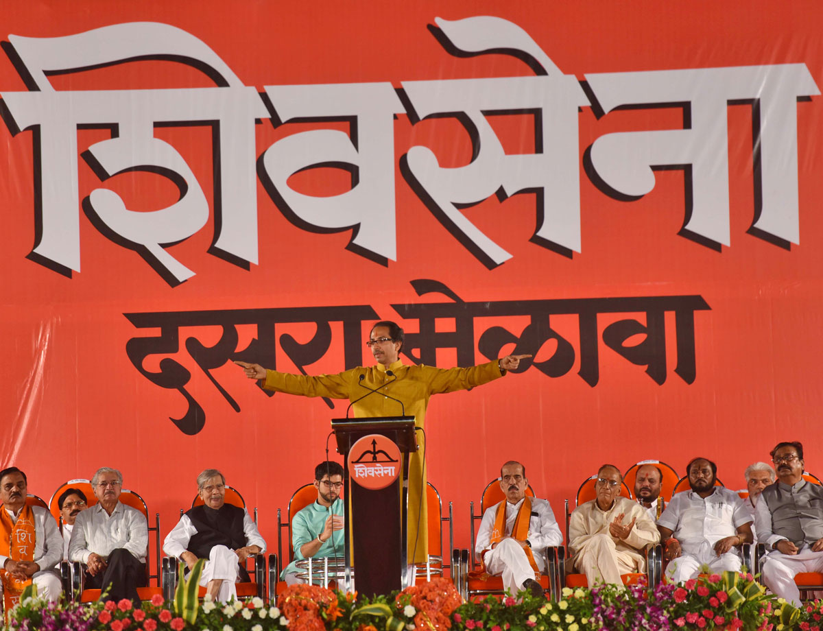 Shivsena Chief Uddhav Thackeray  during Dassera Melava at Shivaji Park.