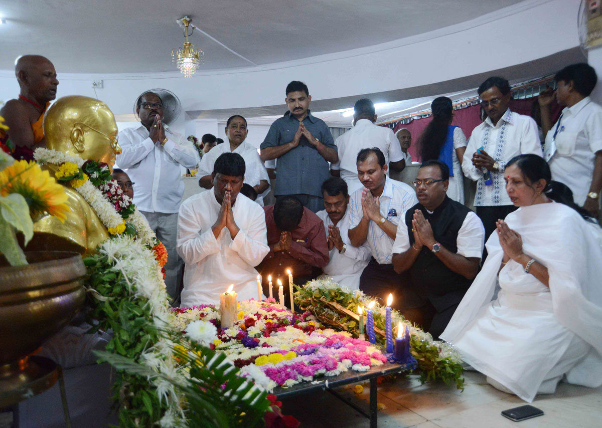 Tribute to Bharat Ratna Dr.Babasaheb Ambedkar on his Mahaparinirvan Din at Chaitya Bhoomi Dadar in Mumbai.