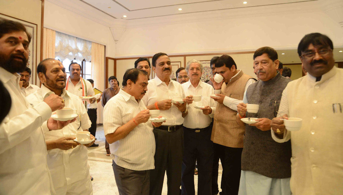 Chief Minister Devendra Fadnavis Tea Party Before Budget Session at Sahyadri Guest House.