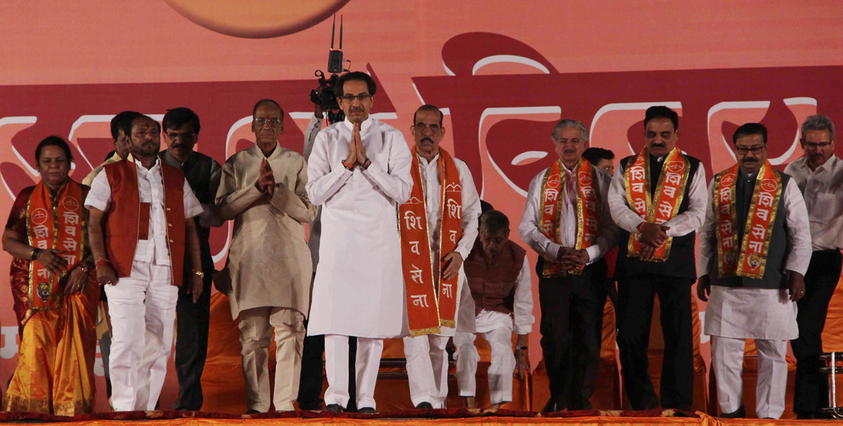 Shivsena Chief Uddhav Thackarey during Election Campaign Rally at BKC .