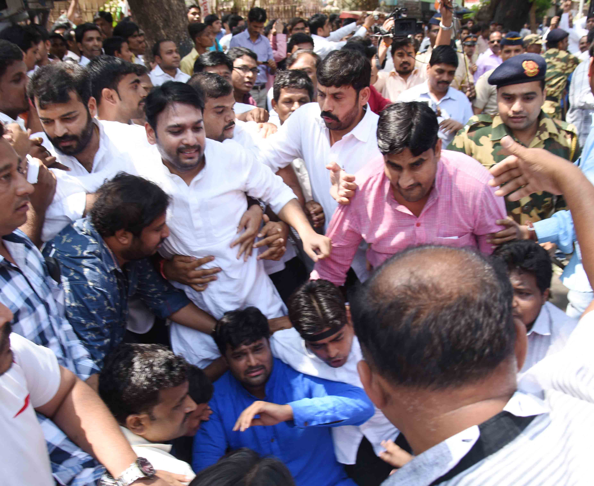Youth Congress Protest at Azad Maidan CST Mumbai.