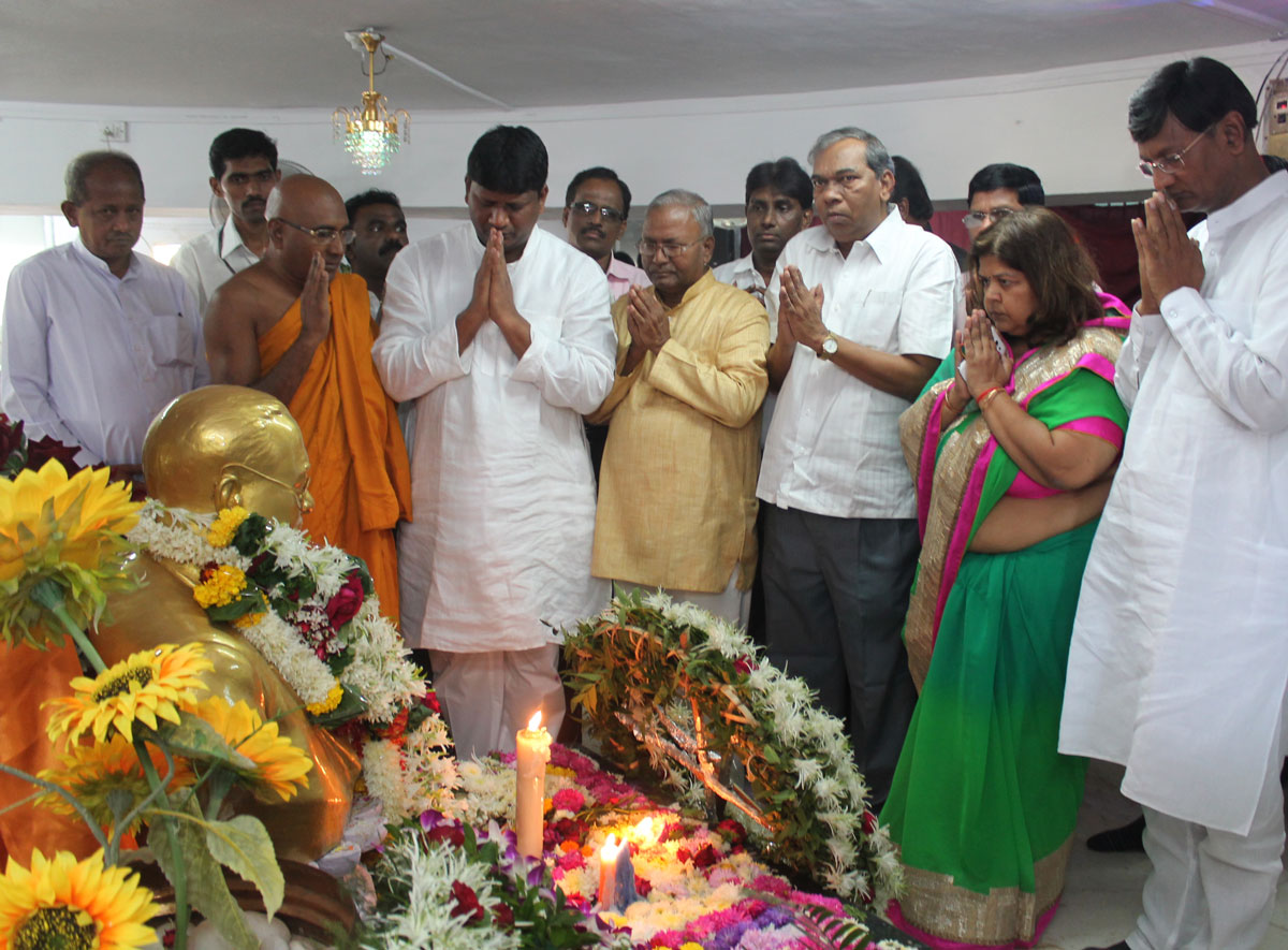 Tribute to Bharat Ratna Dr.Babasaheb Ambedkar on his Mahaparinirvan Din at Chaitya Bhoomi Dadar in Mumbai.