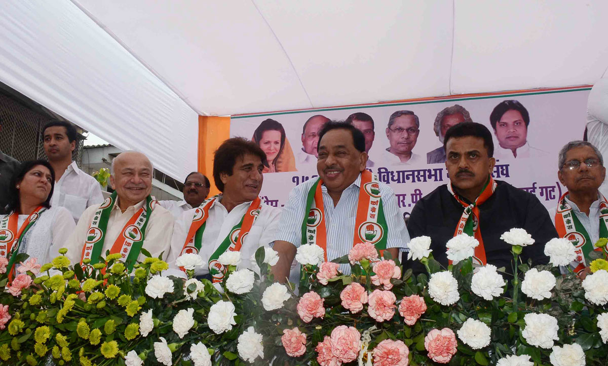 176-Bandra(E) Assembly Constituency Congress-NCP Candidate Narayanrao Rane Central Election Office Inauguration & Rally at Kherwadi Bandra.