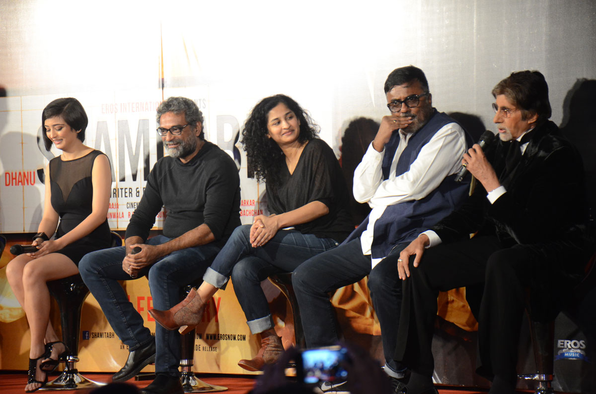 The Trialer launch of Shamitabh at Eros Theater.