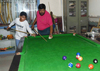RPI Leader Ramdas Athawale with son Jeet playing Pool Game at his residence Savidhan Bunglow Bandra.