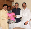 Congress Party Leaders Ashokrao Chavan & Prithviraj Chavan at Gandhi Bhavan.