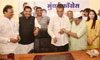 Mumbai Regional Congress Committee Newly Appointeed President Milind Deora Taking Charge from Former MRCC President Sanjay Nirupam at Mumbai Rajiv Gandhi Bhavan.