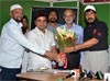 RPI PRESIDENT RAMDAS ATHAWALE IN MUMBAI MARATHI PATRKAR SANGH AT AZAD MAIDAN.