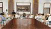 CHIEF MINISTER PRITHVIRAJ CHAVAN & UNION STATE MINISTER MLIND DEORA AT VARSHA BUNGALOW.