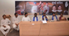 MUMBAI CONGRESS PRESIDENT PROF.JANARDAN CHANDURKAR IN SC/ST MEETING AT RAJIV GANDHI BHAVAN AZAD MAIDAN.