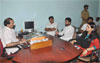 NSUI ALL INDIA GENERAL SECRETRY AMRITA DHAWANJI AND MUMBAI STATE PRESIDENT SURAJ SINGH THAKUR MEETS EXAMINER CONTROKLLER VILAS SHINDE AT KALINA UNIVERSITY.