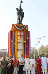 Chief Minister Devendra Fadnavis on Hutatma Din at Hutatma Chowk.