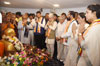 Leaders Paying Tribute to Bharatratna Mahamanav Dr. B.R. Ambedkar on 135th year Jayanti in Mumbai.