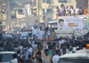 UNION MINISTER OF TOURISM DR. K. CHIRANJEEVI WITH MINISTER OF STATE FOR SHIPPING & MP. MILIND DEORA IN RALLY AT KAMATHIPURA. UNION MINISTER OF TOURISM DR. K. CHIRANJEEVI WITH MINISTER OF STATE FOR SHIPPING & MP. MILIND DEORA IN RALLY AT KAMATHIPURA.
