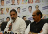 Union Minister Anand Sharma & MPCC President Manikrao Thakare Press Conference at Gandhi Bhavan.