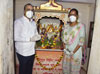 Minister Varsha Gaikwad with Husband Raju at vitthal Mandir on Festival Ashadi Ekadashi.