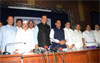 CONGRESS-NCP LEADERS LAUNCHED MANIFESTO ON OCCASION CHIEF MNISTER PRITHVIRAJ CHAVAN,DY CHIEF MINISTER AJITDADA PAWAR & AT Y.B.CHAVAN AUDITORIUM.