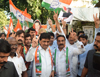 MPCC President Ashokrao Chavan Celebrating Congress Party Winning Gram Panchayat Election in Nanded.