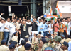 Congress Leaders at Andheri Station for Rail Roko on todays Bharat Baandh.