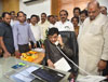 PWD Minister Ashokrao Chavan Took Charge in Mantralaya.