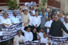 Protest of opposition party leaders at Nagpur vidhan bhavan on 1st day of winter session. Protest of opposition party leaders at Nagpur vidhan bhavan on 1st day of winter session.