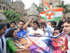 Mumbai Youth Congress Protest Against Railway Fare Hike at CST Mumbai.