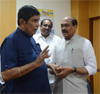 AICC Senior Leader Oscar Fernandes Meets MPCC President Manikrao Thakare at Tilak Bhavan Dadar.