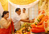Minister Narayanrao Rane took Ganpati Darshan at MLA Kripashankar Singh Residence Bandra.