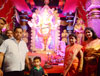 Minister Narayanrao Rane took Darshan at Lalabaugh.