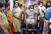 Minister Varshatai Gaikwad during Gym inauguration at Dharavi.
