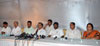 OPPOSITION LEADER EKNATH KHADSE WITH SHIV SENA & MNS LEADER'S PRESS CONFERENCE AT B4 BUNGLOW OPPOSITE MANTRALYA.