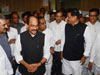Shirdi Loksabha Shivsena MP Bhausaheb Wakchoure meets Chief Minister Prithviraj Chavan,MPCC President Manikrao Thakare at Gandhi Bhavan Mumbai.