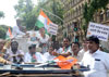 Mumbai Congress President's Prof.Janardan Chandurkar with Mumbai Congress Team Protest Against Railway Fare Hike at CST Azad Maidan.
