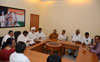 MRCC President Janardan Chandurkar During Party Worker's Meeting at Rajiv Gandhi Bhavan.