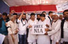 Congress Party Leaders with Malegaon Bomb Blast victims Families Protest Agitation at Azad Maidan. Congress Party Leaders with Malegaon Bomb Blast victims Families Protest Agitation at Azad Maidan.