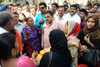 Mumbai Congress President Sanjay Nirupam during "Note Pe Charcha" near Crowded Banks at Byculla near J.J.Hospital.