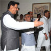 CONGRESS & NCP CANDIDATE OF PRESIDENT PRANAV MUKHERJEE AT Y.B.CHAVAN CENTER IN MUMBAI.