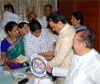 DY CHIEF MINISTER AJIT DADA PAWAR ON OCCASION RAKHI PORNIMA AT NCP OFFICE.