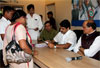 HOME MINISTER OF STATE SATEJ PATIL IN JANTA DARBAR AT GANDHI BHAVAN.