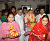 MUMBAI CONGRESS PRESIDENT & MLA KRIPA SHANKAR SINGH ON THE WAY FOR GANESH VISERJAN AT BANDRA.