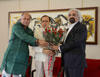 AICC Gen.Sec.& MP.Gurudas Kamat with Ex.Union Minister & MP. Murli Deora Welcomes Shri.Sam Pitroda at hotel Oberoi Trident . AICC Gen.Sec.& MP.Gurudas Kamat with Ex.Union Minister & MP. Murli Deora Welcomes Shri.Sam Pitroda at hotel Oberoi Trident .