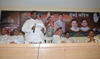MRCC PRESIDENT PROF. JANARDAN CHANDURKAR AICC.GEN.SEC.& MP.GURUDAS KAMAT IN EXECUTIVE MEETING AT RAJIV GANDHI BHAVAN AZAD MAIDAN.