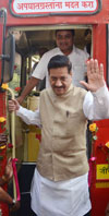 Chief Minister Prithviraj Chavan & Home Minister R.R.Patil Road Safety Awareness Campaign at Sahyadri Guest House.