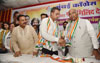 Mumbai Regional Congress Committee Newly Appointeed President Milind Deora Taking Charge from Former MRCC President Sanjay Nirupam at Mumbai Rajiv Gandhi Bhavan.
